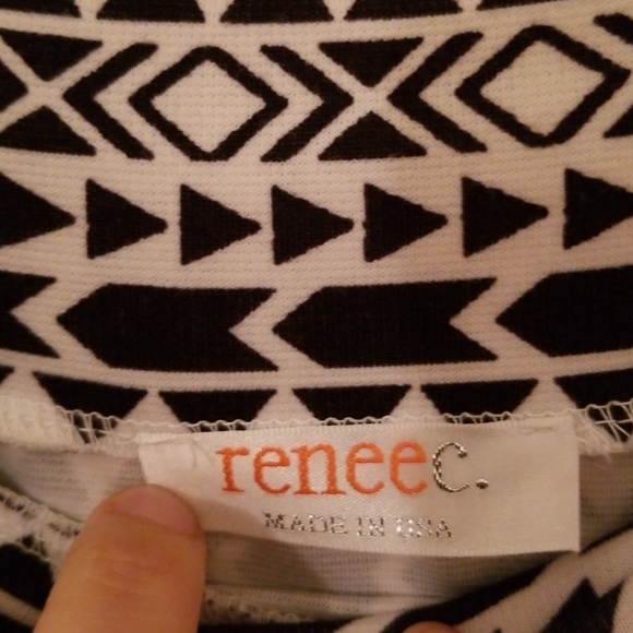Renee C Black and White Pencil Skirt - Size L - Picture 3 of 3